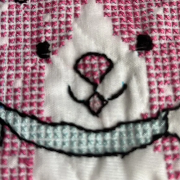 Handmade Quilted Baby Bib Cross-stitch Cat Kitten Cross Stitch - Picture 5 of 13